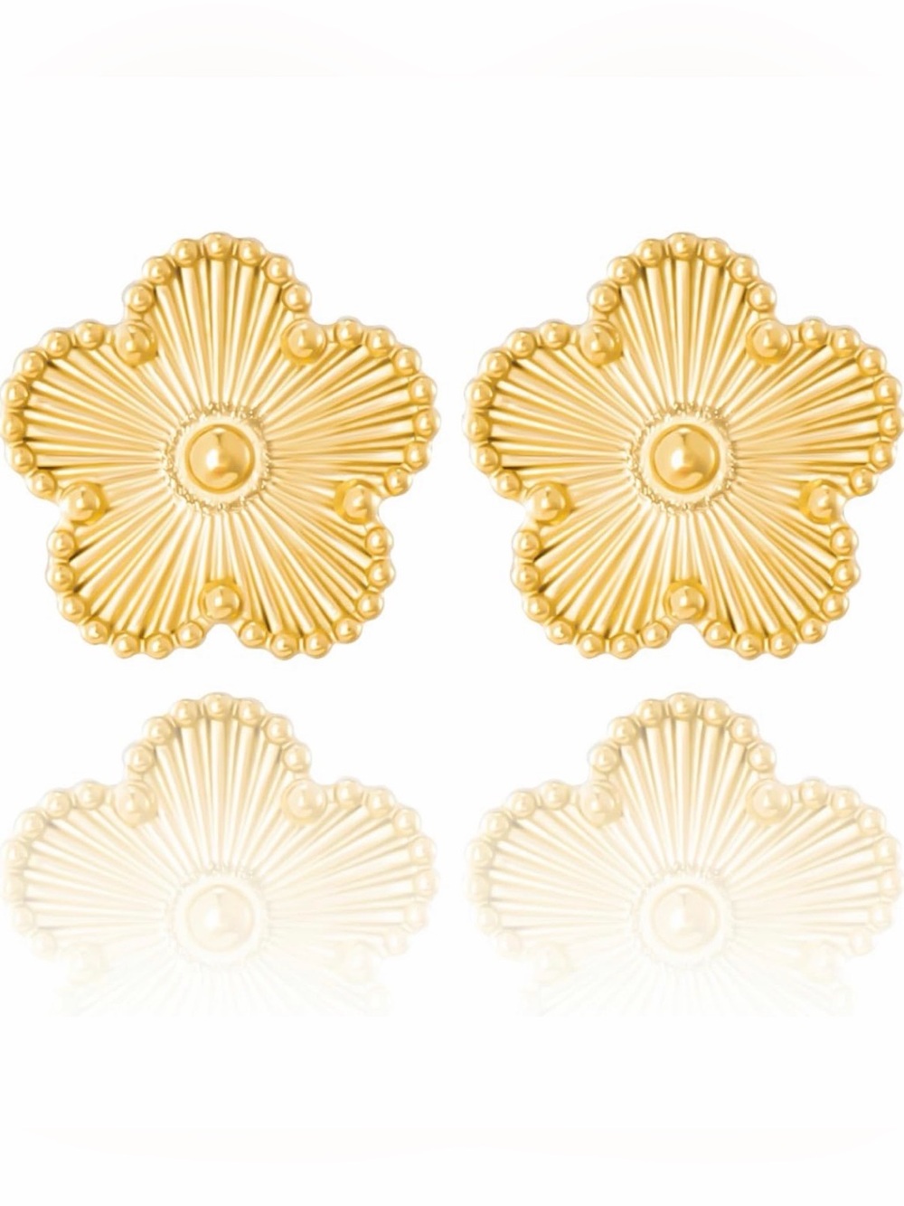 ⭐️FINAL PRICE Stainless Steel Gold Floral Stud Earrings